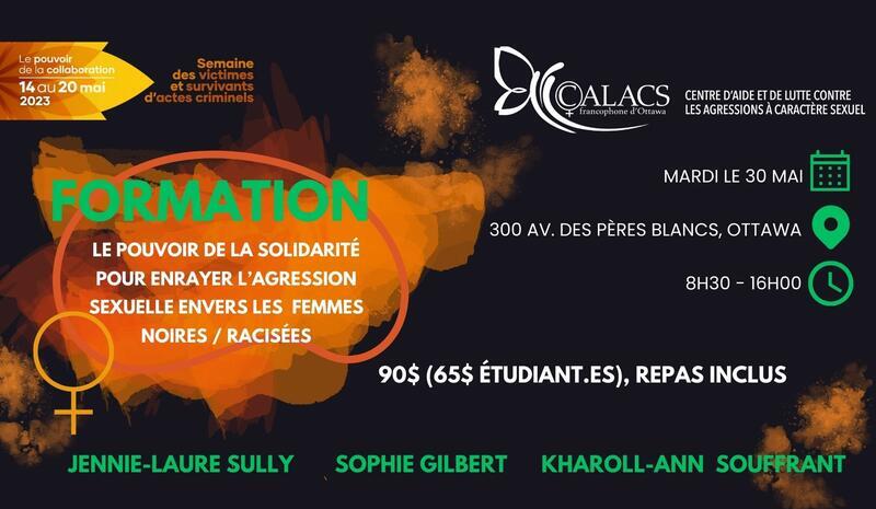 FORMATION : le pouvoir de la solidarité pour enrayer l'agression sexuelle envers les femmes noires / racisées